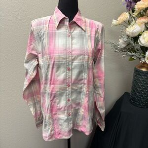Twenty X Pink Plaid Tailored Fit Button Down Western Shirt Women’s L